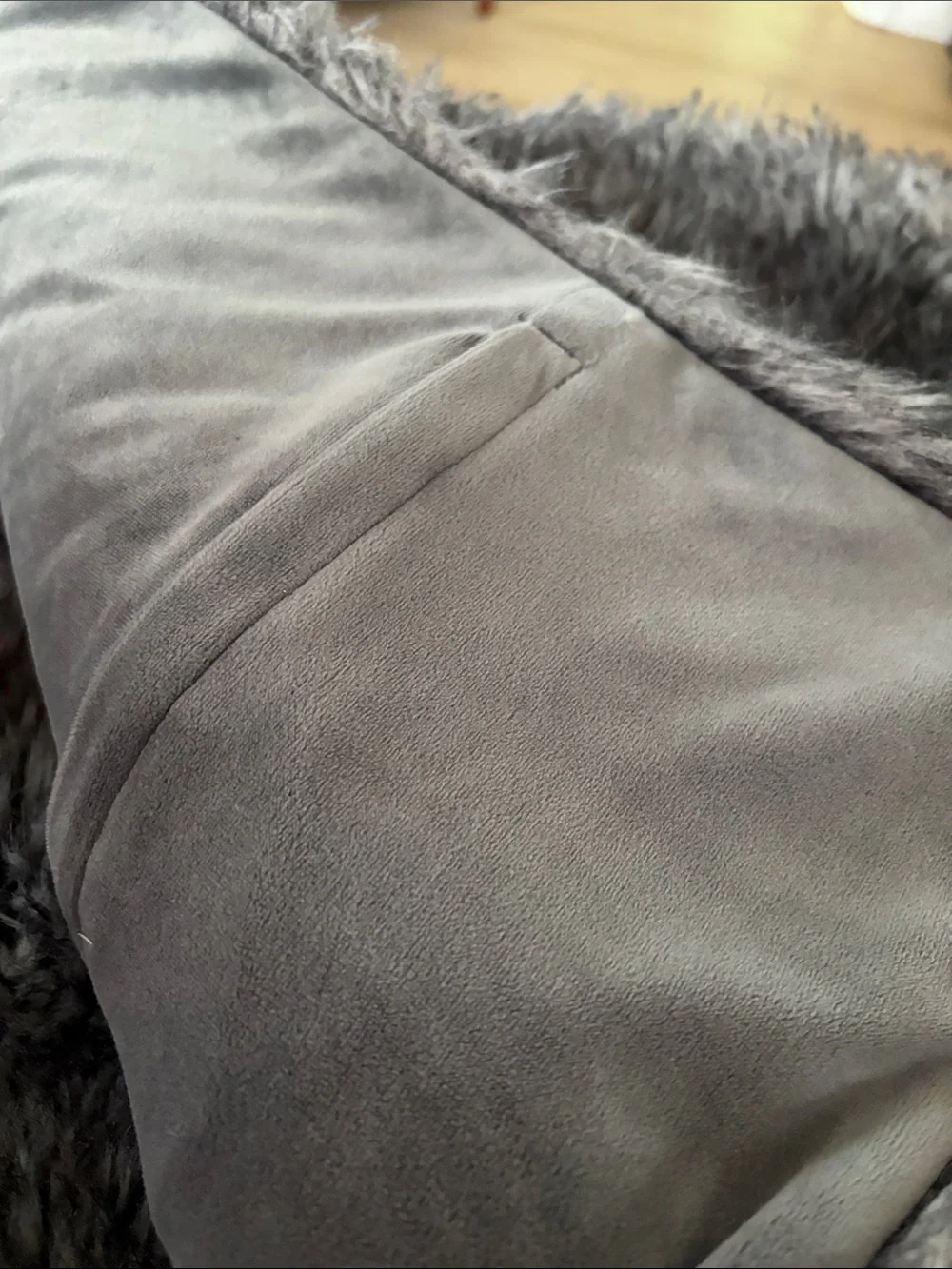 IKEA MÄTARGLY gray furry pillow covers x2